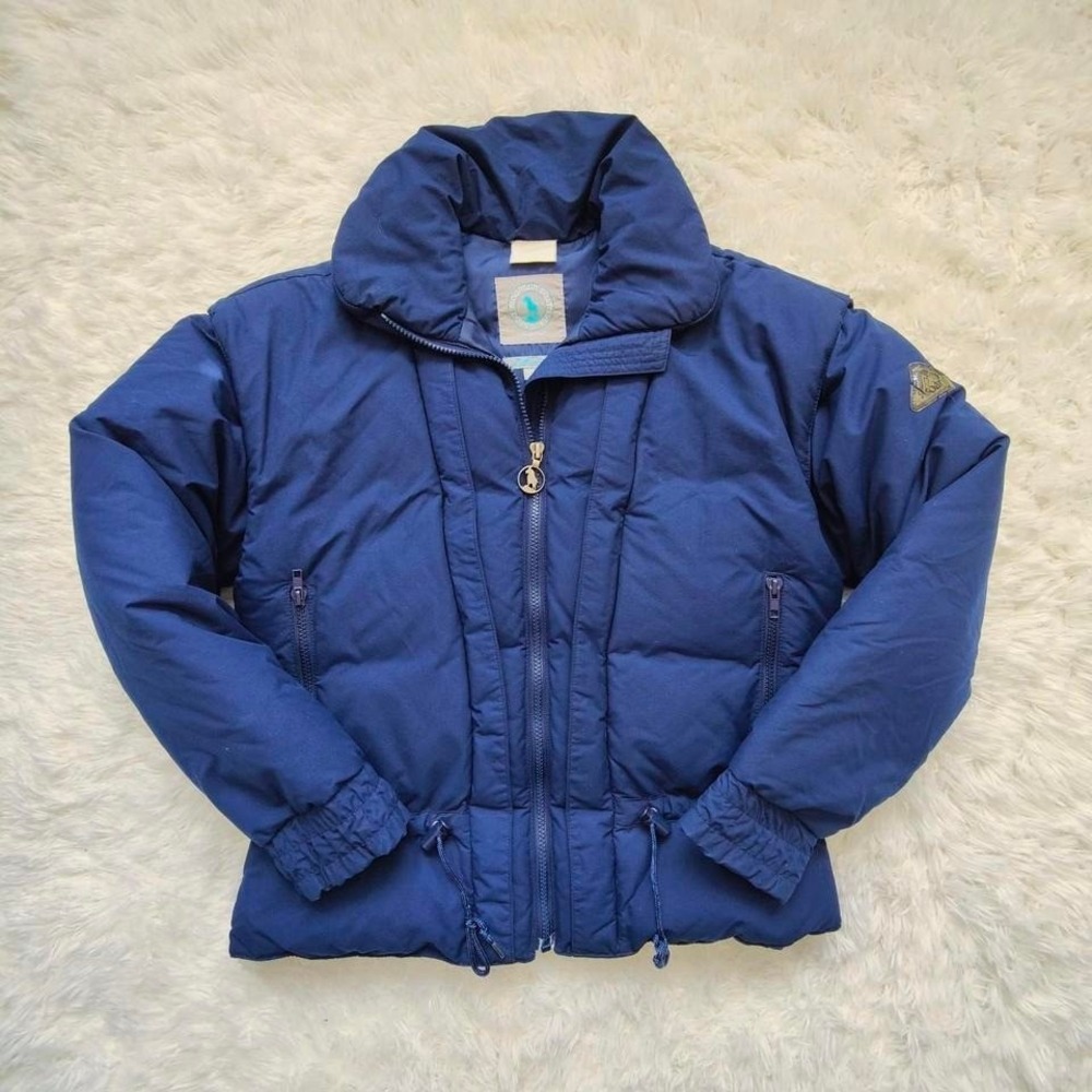 Vintage 80s Mountain Goat Down Skiwear‎ Retro Puffer Jacket Vest Womens Medium